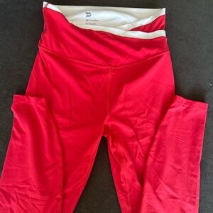 All in Motion Red and White Athletic Leggings